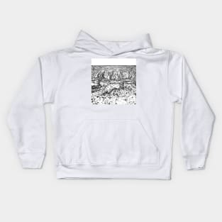 ULURU -  AYERS ROCK  ink painting.2 Kids Hoodie